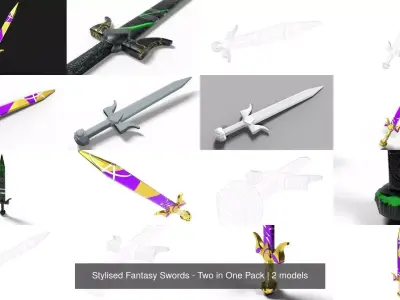 Stylised Fantasy Swords - Two in One Pack
