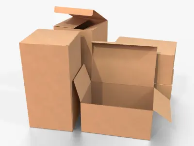 Tuck Top Boxes – Tall and Regular Set 3D model