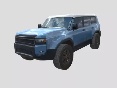 SUV off road lo-poly 3d model no logos  Low-poly 3D model