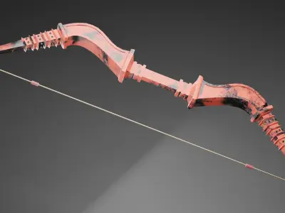 bow and arrow  Low-poly 3D model