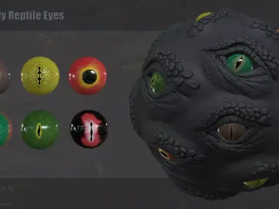 Reptile Eyes Free low-poly 3D model