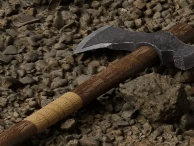Realistic Low Poly Axe Low-poly 3D model