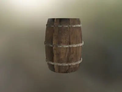 Wooden Barrel 3D model get