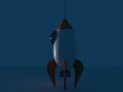 cartoony rocket low poly 3d model  Low-poly 3D model