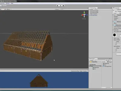 Wikingerhaus fbx wooden house with roof Low-poly 3D model