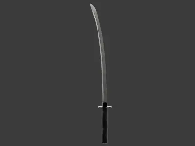 Katana Low-poly 3D model 11