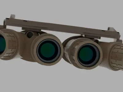 L3HARRIS GPNVG GROUND PANORAMIC NIGHT VISION GOGGLE QUAD LENS Low-poly 3D model