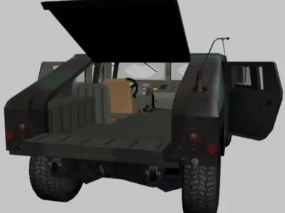 Milletary jeep Low-poly 3D model