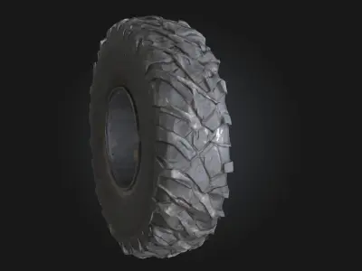 Rugged Wheel  Heavy-Duty Tire Model for Off Road 3D model