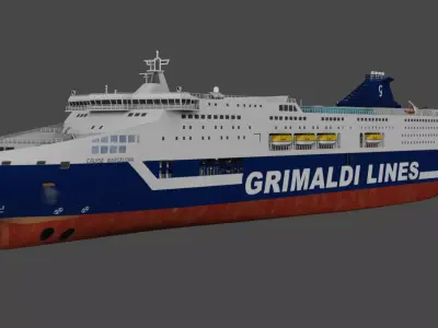 Grimaldi Cruise and Ferry Low-poly 3D model