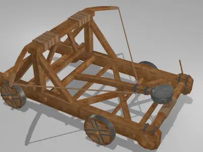 Medieval Catapult Low-poly 3D model order