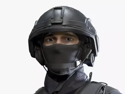Modern US Soldier Low-poly 3D model buy