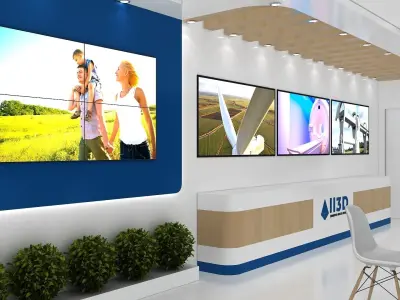Exhibition Stand Stall Three Side Open 11X5 3D model