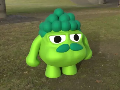 mascot 3d model cartoon character with beard Low-poly 3D model