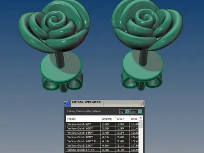 Rose Stud Earring 3D print model