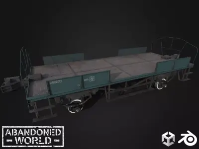 Railroad Platform Low-poly 3D model