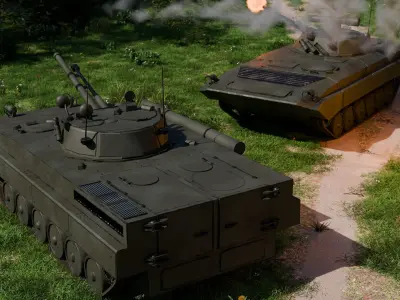 BMP2 and BMP3 Modular Low Poly Game Ready Asset Low-poly 3D model