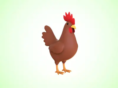 Cartoon Chicken Cute 03 Low-poly 3D model