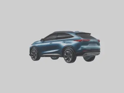 Hybrid Crossover SUV model Low-poly 3D model