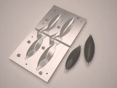 20-30-40 GR Fall Slug Japanese Metal Jig Mold 3D print model 3D print model