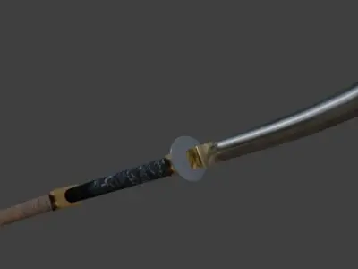 Naginata samurai sword 3D model