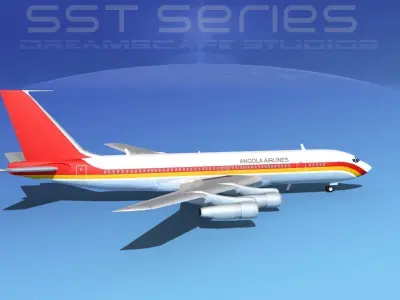 Boeing 707-320 SS TAAG Angola 3D model