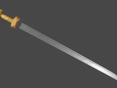 Langsax sword Low-poly 3D model