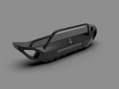 Matrix Front Bumper with Pre-Runner Guard Low-poly 3D model