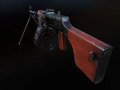 RPD Light Machine Gun Low-poly 3D model