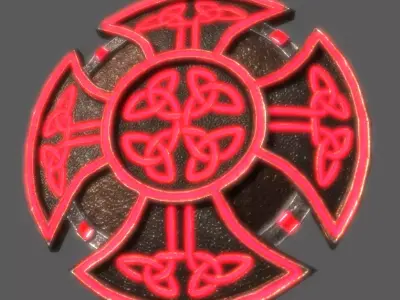 fantastic shield Low-poly 3D model
