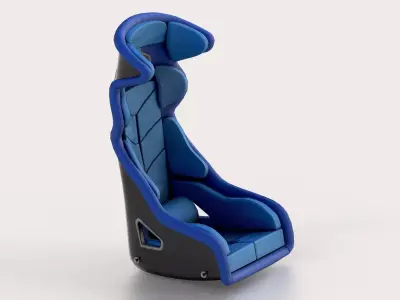 Racing Sport Seat V01 Blue Low-poly 3D model