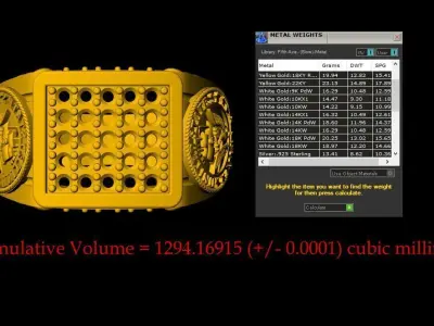 Diamond Navy Ring - 0020 3D print model