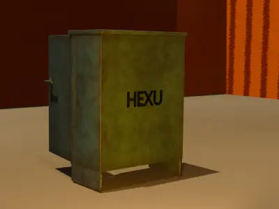 Industrial Utility Box Game Ready Low Poly 3D Model Low-poly 3D model