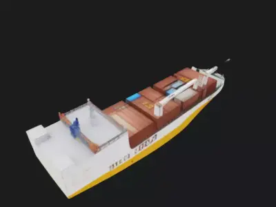Cargo Vessel 3D Model 3D model