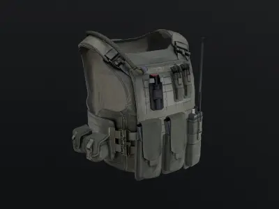 Tactical vest Low-poly 3D model 6