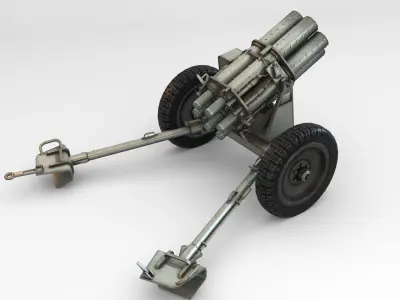 Low Poly 15cm Nebelwerfer 41 rocket artillery Low-poly 3D model