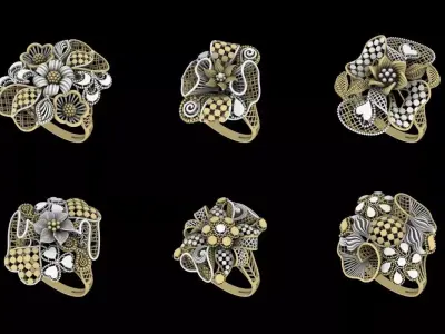 FUSION TURKISH RINGS LOT RX- 01 TO 30 COMPLETE LOT 3D print model