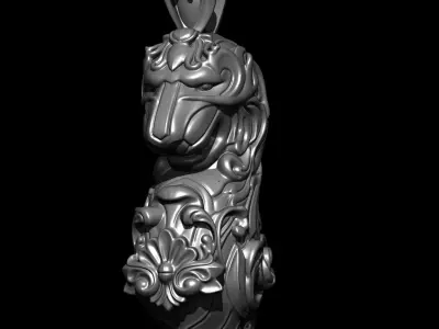 Lion ornament Pendant 3D print model