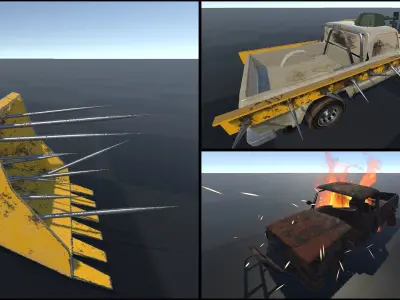 Unity Offroad Battle Cars Low-poly 3D model