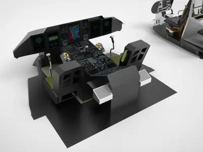 cockpit helicopter 3 type  3D model