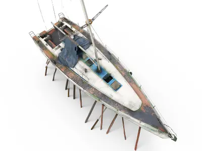 Abandoned boat 01 3D model
