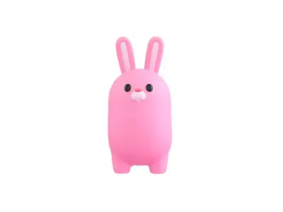 Pink Bunny Character 3D model