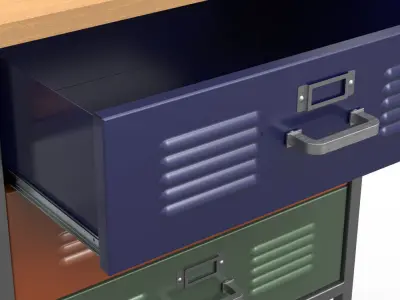 Industrial Desk 3D model