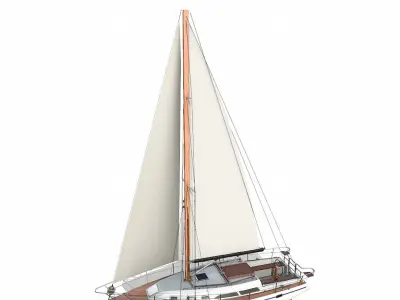 Sailing Yacht  Low-poly PBR Low-poly 3D model