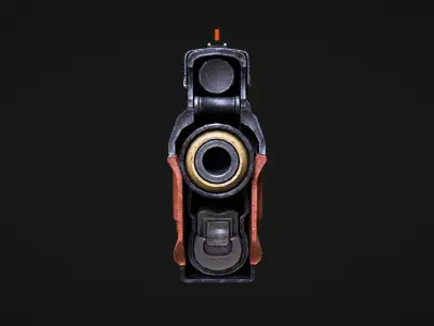 Cyberpunk gun Low-poly 3D model