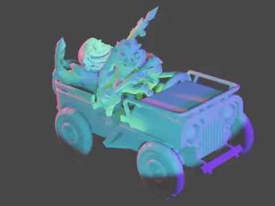 army vehicle monkey soldiers  3D print model