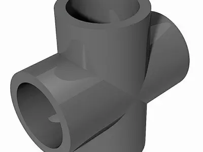 PVC Crosses - Socket Ends Free 3D model