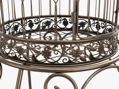 Bird Cage with stand Victorian Style  3D model