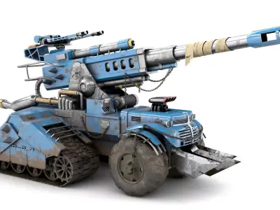 Futuristic Military Vehicle Low-poly 3D model