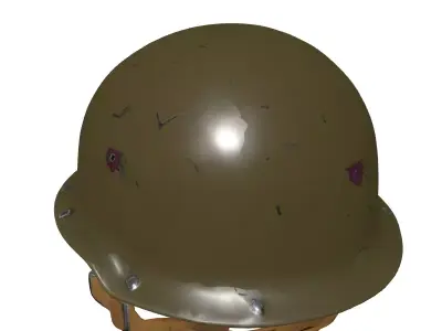 Vintage Military Helmet PBR Game Ready Low-poly 3D model